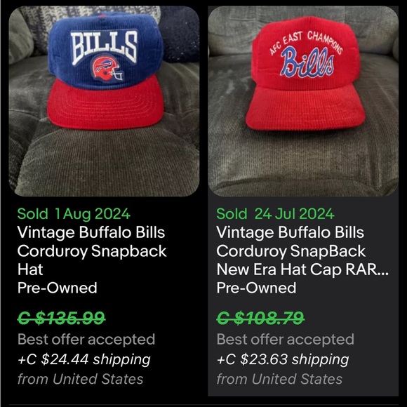 Vintage Buffalo Bills Corduroy Snapback / NFL / 80s / 90s - Picture 11 of 12